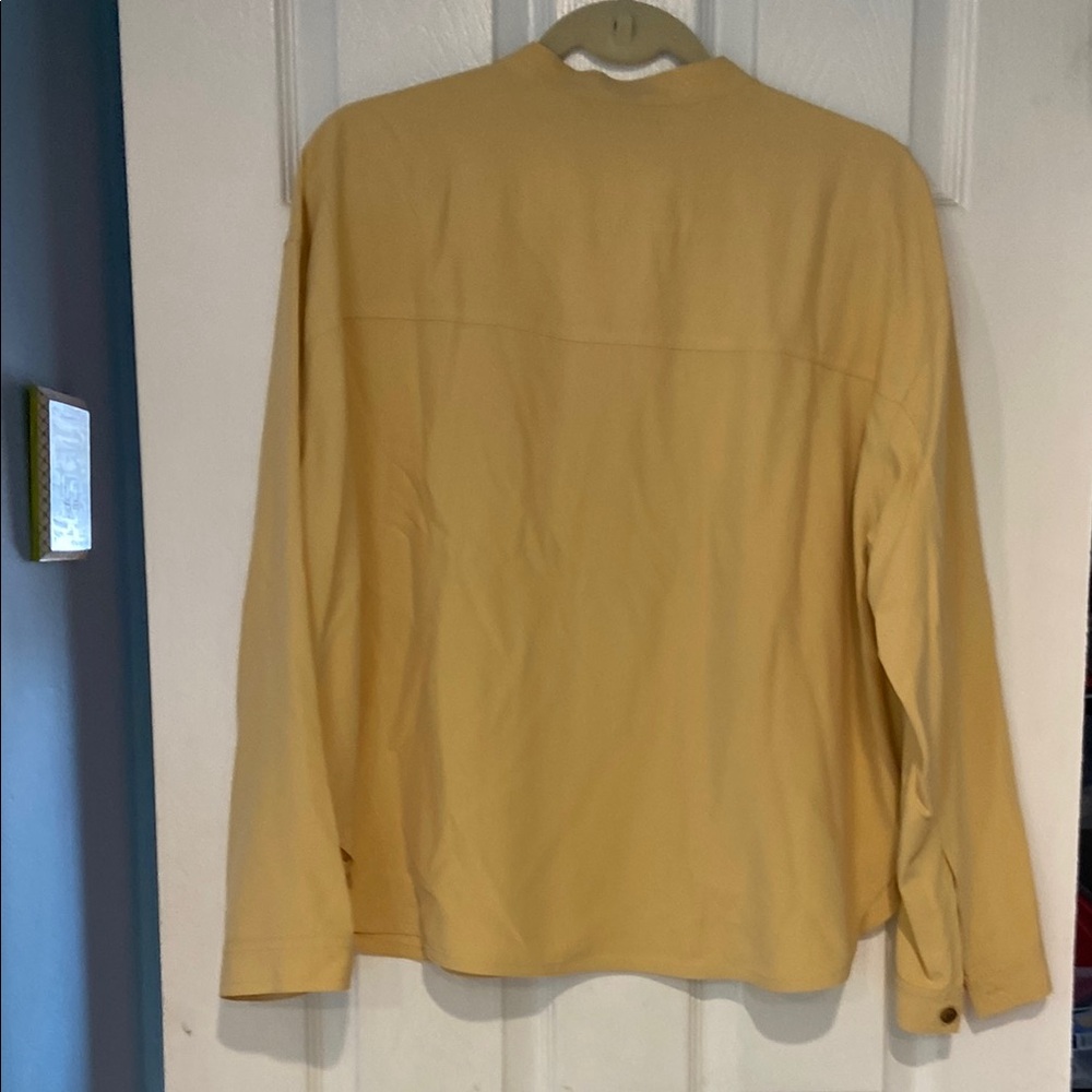 Everlane Silk Yellow Button-Up Shirt - Picture 3 of 11